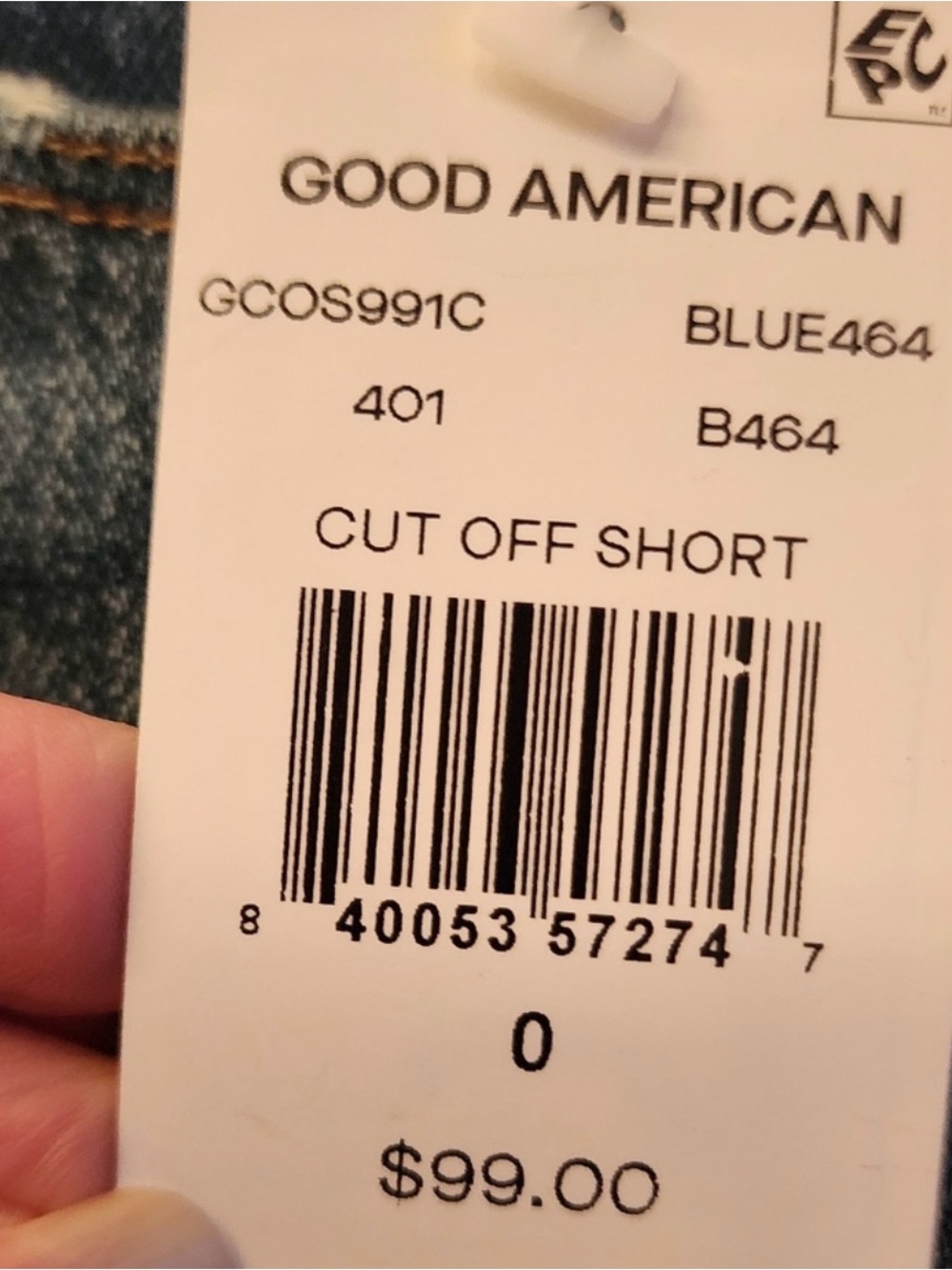 Good American Indigo Cut-Off Denim Shorts - Picture 6 of 6